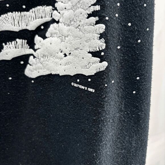 Vintage 80s Sutton's on Russell Athletic Black Sweatshirt Breckenridge Art SZ XL - Picture 4 of 8